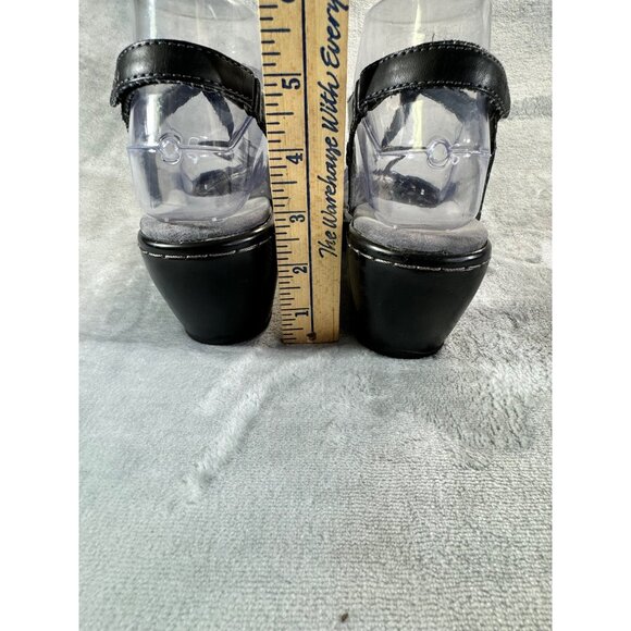 J 41 Adventure On Sandals Womens 6M Cassia T-Strap black Faux Leather heel Wedge - Picture 11 of 16